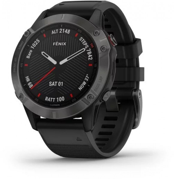 Garmin Fenix 6 Sapphire Aktivite Saati (Karbon Kaplamalı Çelik)
