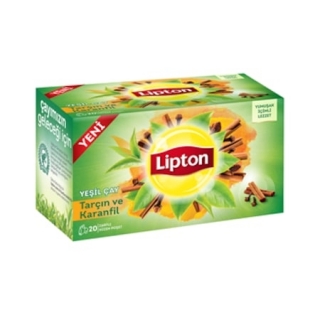 Lipton Yeşil Çay Karanfil Tarçın Karışımlı Bardak Poşet Çay 20 Adet