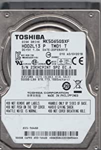 Toshiba 500 GB MK5065GSX HDD