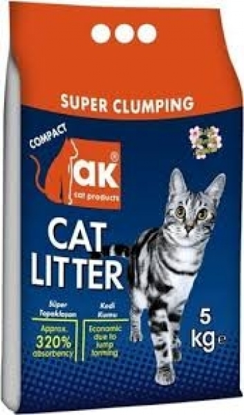 Akkum İnce Taneli Topraklaşan 5 Kg Kedi Kumu