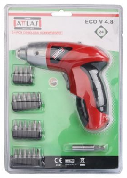 Attlas ECO V 4.8 + 24 Parça Set Akülü Vidalama