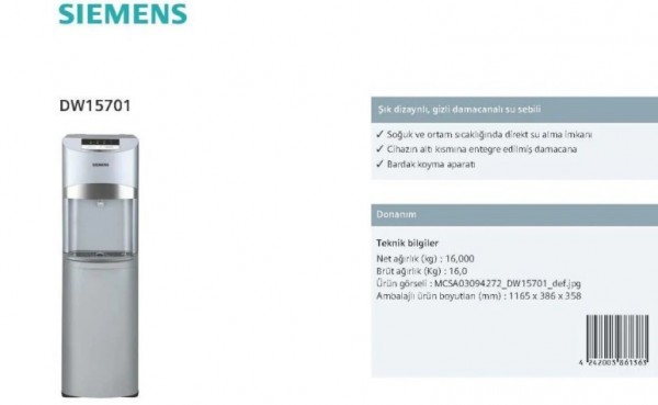 Siemens DW15701 Su Sebili