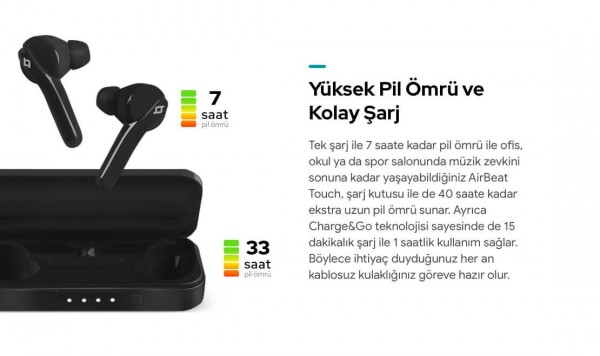 ttec AirBeat Touch Tam Kablosuz Kulaklık