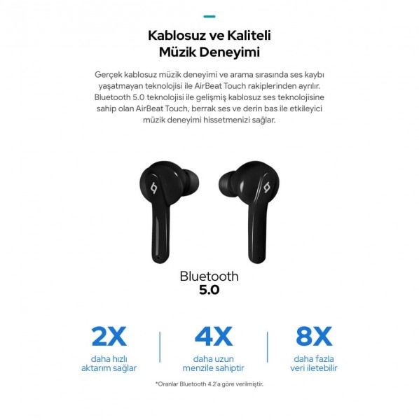 ttec AirBeat Touch Tam Kablosuz Kulaklık