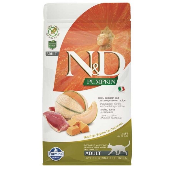 N&D Tahılsız Ördek Etli Balkabaklı ve Kavunlu 5 kg Kedi Maması