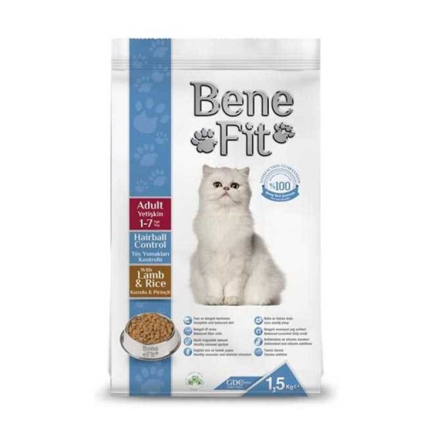Benefit Kuzulu Pirinçli Hairball Yetişkin 1.5 kg Kedi Maması