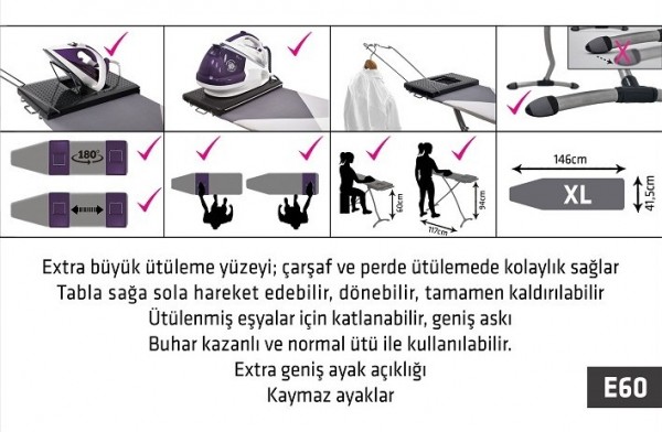 Primanova M-E60-07 Vera Ütü Masası