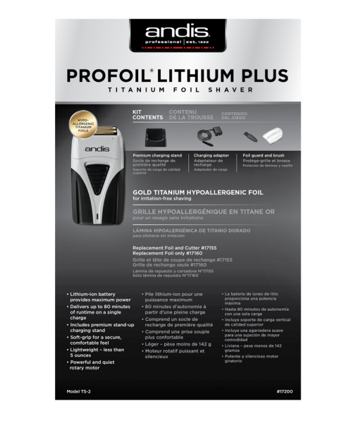 Andis Profoil Lithium Plus Sakal Kesme Makinesi