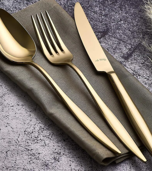 Aryıldız Elegant Gold 24 Parça Çatal Kaşık Bıçak Takımı