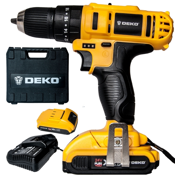 Deko XR 24 V 5 Ah Akülü Matkap (Sarı)