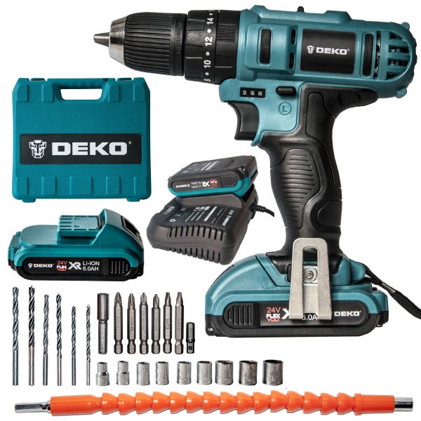 Deko Pro 24 V 5 Ah + Set Akülü Matkap