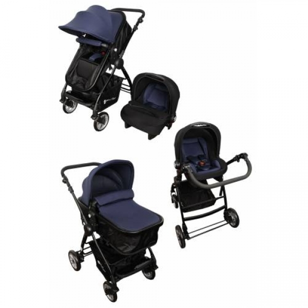 4 Baby Flexi Siyah Şase Travel Sistem Bebek Arabası