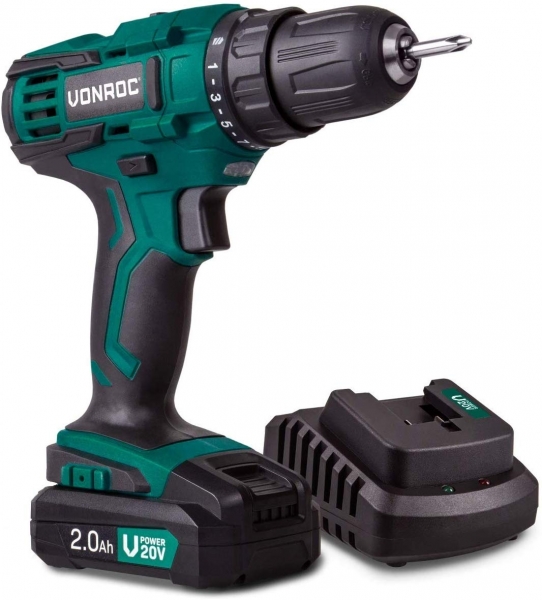 Vonroc VPower 20V (1x2.0Ah) Akülü Matkap (1 Akülü / 2 Ah)