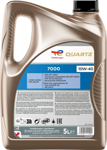TotalEnergies Quartz 7000 10W-40 Motor Yağı (5 litre)