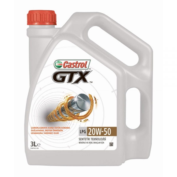 Castrol GTX LPG 20W-50 Motor Yağı (3 litre)