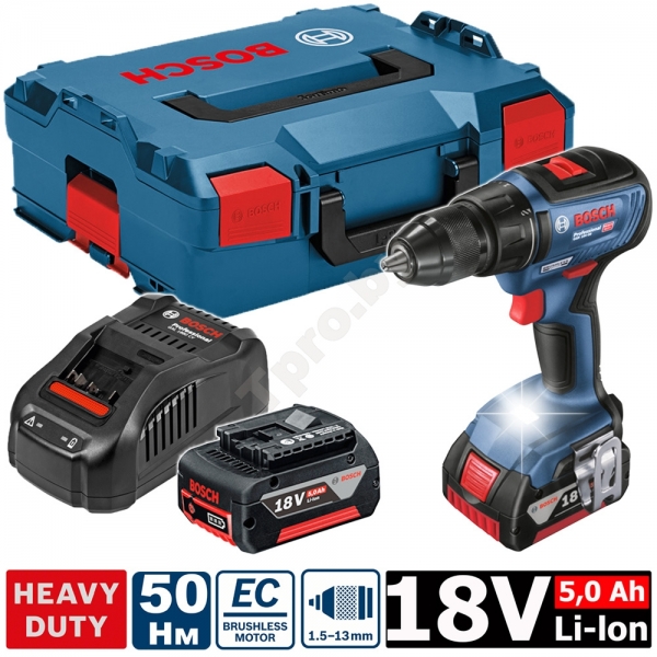 Bosch GSR 18V-50 Professional Akülü Matkap (5 Ah / 2 Akülü)