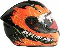 MT Helmets Stinger Thesis F4 Gloss Black Orange resim