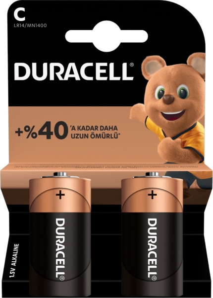 Duracell Basic C 2'li Orta Boy Pil