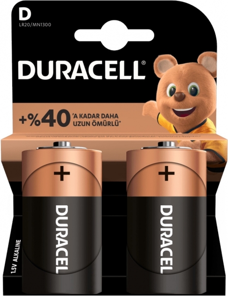 Duracell Basic D 2'li Büyük Boy Pil