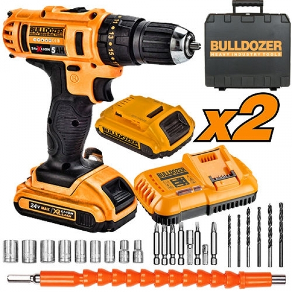 Bulldozer X-TITAN 24 V 5 Ah + Set Akülü Vidalama