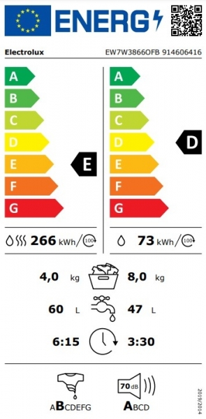 Electrolux EW7W3866OFB Çamaşır Makinesi