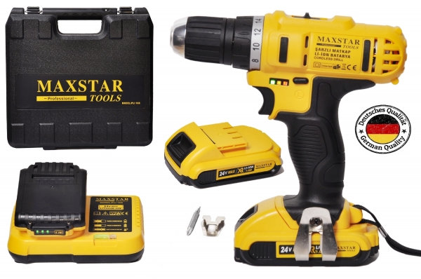 Maxstar 24 V 5 Ah Darbesiz Akülü Matkap
