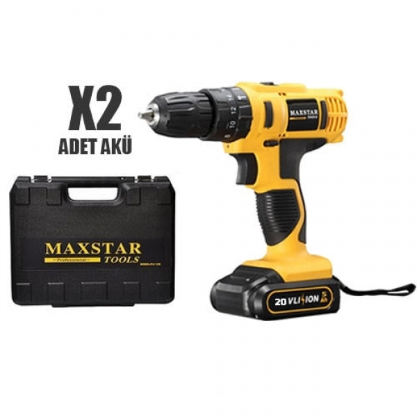 Maxstar 20 V 5 Ah Darbeli Akülü Matkap