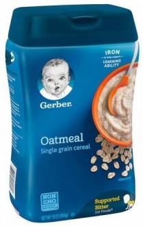 Gerber Baby Yulaf Ezmesi Tek Tahıl 16 oz 454 gr Kaşık Mama