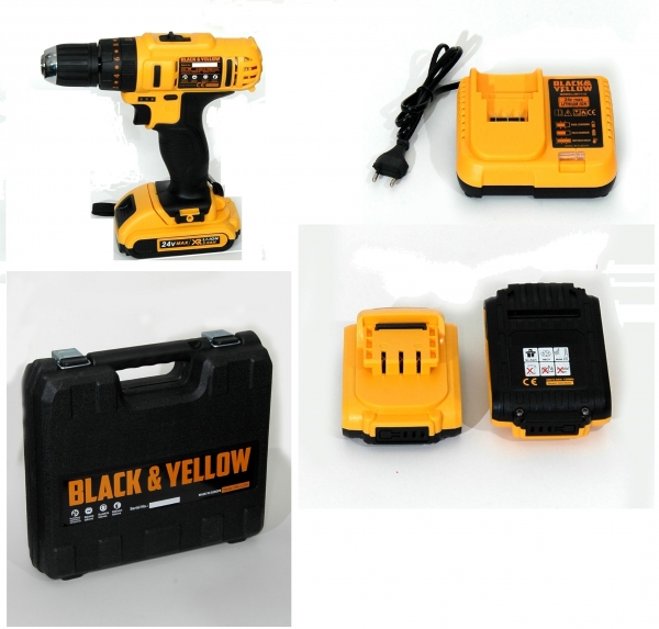 Black&Yellow 24 V 5 Ah Akülü Matkap