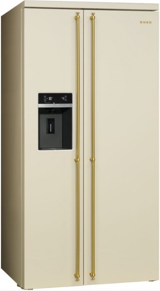 Smeg SBS8004P Krem Pirinç Buzdolabı