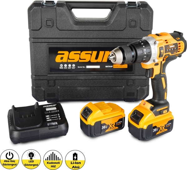 Assur 36 V 5 Ah Akülü Matkap