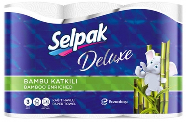 Selpak Deluxe Bambu Kağıt Havlu 3 Rulo (3 Rulo)