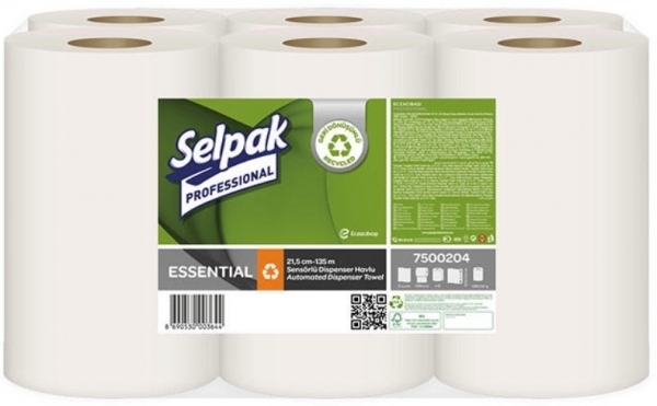Selpak Professional Essential Sensörlü 135 mt Kağıt Havlu 6 Rulo