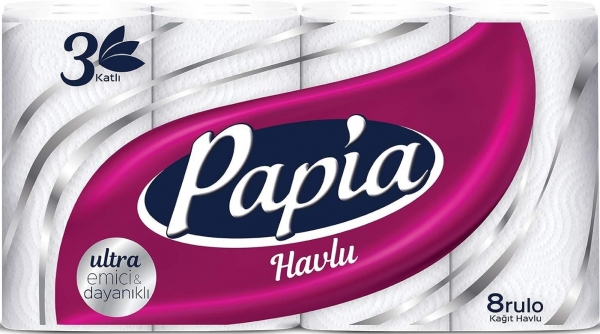 Papia Ultra Kağıt Havlu 8 Rulo (8 Rulo)