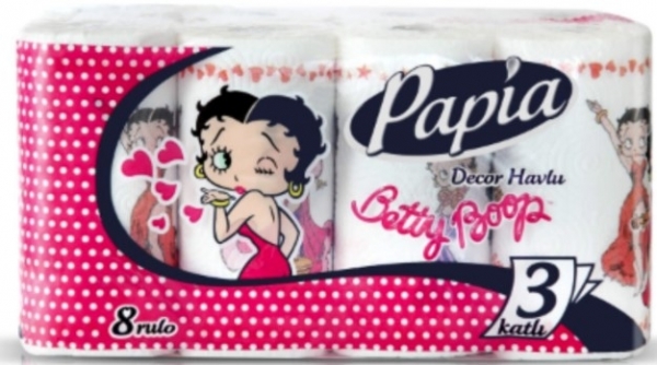 Papia Dekor Kağıt Havlu 8 Rulo (8 Rulo)