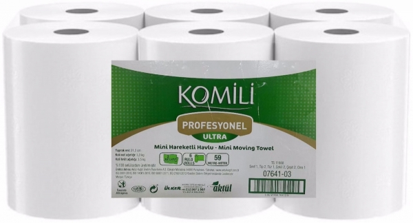 Komili Profesyonel Ultra 59m Hareketli Kağıt Havlu 6 Rulo