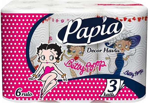 Papia Dekor Kağıt Havlu 6 Rulo (6 Rulo)