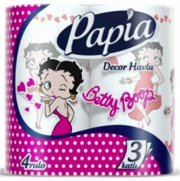 Papia Dekor Kağıt Havlu 4 Rulo (4 Rulo)