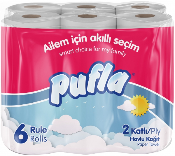 Pufla Kağıt Havlu 6 Rulo (6 Rulo)