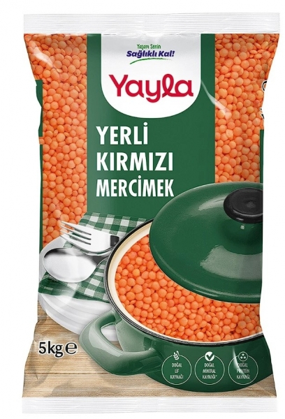 Yayla Yerli Kırmızı Mercimek 5 kg (5 kg)