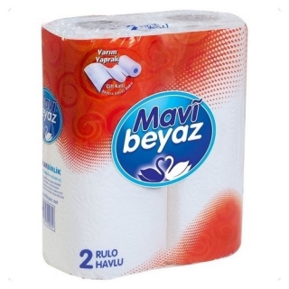 Mavi Beyaz Kağıt Havlu 2 Rulo
