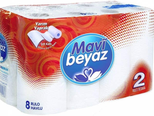 Mavi Beyaz Kağıt Havlu 8 Rulo (8 Rulo)