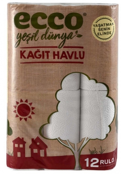 Ecco Yeşil Dünya Kağıt Havlu 12 Rulo