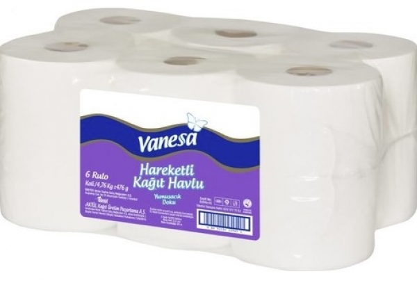 Vanesa 21 cm Hareketli Kağıt Havlu 6 Rulo