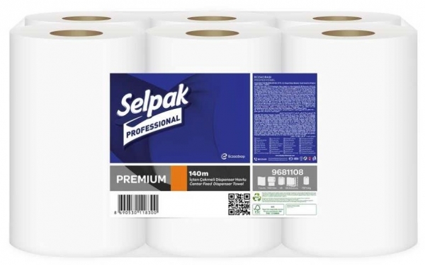 Selpak Professional Premium İçten Çekmeli 140 m Kağıt Havlu 6 Rulo