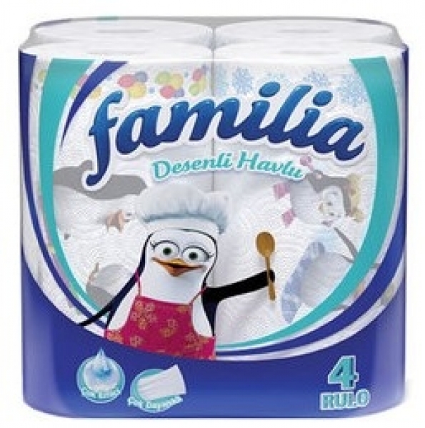 Familia Desenli Kağıt Havlu 4 Rulo (4 Rulo)