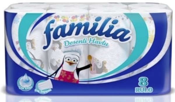 Familia Desenli Kağıt Havlu 8 Rulo (8 Rulo)