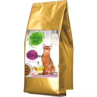 Natura Pet Sterilised Tavuk ve Ciğerli 15 kg Kedi Maması