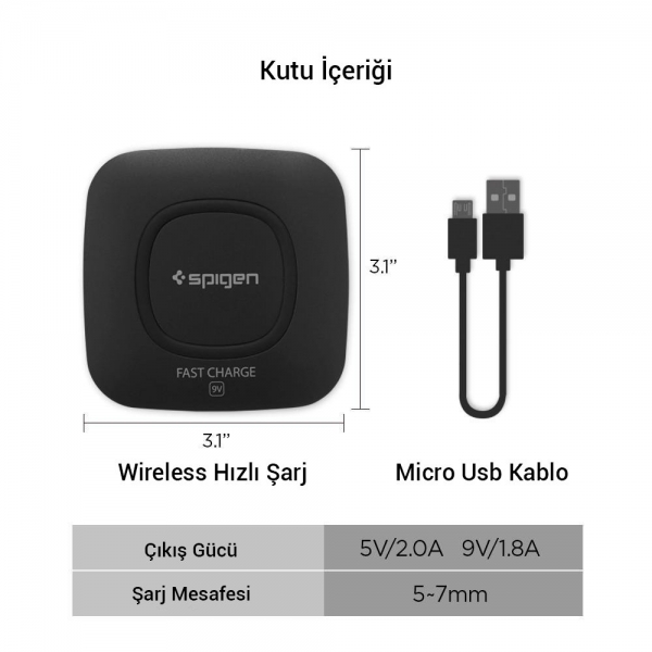 Spigen Essential F301W Şarj Aleti