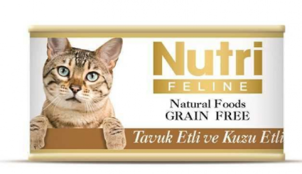 Nutri Feline Tahılsız Tavuk Etli Kuzulu 85 gr Kedi Maması
